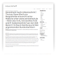 Oeverdieck Nachrichtentechnik, Bargteheide - Presse-Screenshot IndustrieTreff